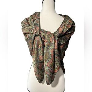 Stunning Paisley Patterned Multicolor Scarf - Lots of Shimmer, approx. 44” x 88”